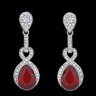 Beautiful Upscale Long Teardrop Red Crystal Earrings Beautiful Upscale Long Teardrop Red Crystal Earrings