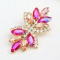 Stunning & Beautiful Double Flowers Rose/Red/Peach Color Crystal Long Earrings