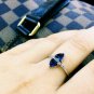 Unique & Fancy Blue Rhinestone & CZ Modern Ring-Size 7