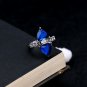 Unique & Fancy Blue Rhinestone & CZ Modern Ring-Size 7