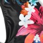 2021 Sexy Plus Size One-Piece Flowers V-Neck Beachwear Swimsuit-Size XL