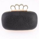 Evening Bag - Metal Frame - Fine Crystal - Black