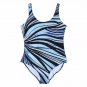 Sharp Fashion Sea Waves Blue One-Piece Swimsuit-Size XL