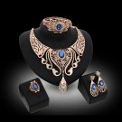 18k Gold Plated Luxurious Jewelry Set - Blue Austrian Crystal & CZ