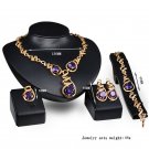 18k Gold Plated Modern Jewelry Set - Dark Purple Austrian Crystal & CZ 18k Gold Plated Modern Jewelry Set - Dark Purple Austrian Crystal & CZ