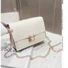 Luxury Ladies Modern Handbag On Chain Multi-Function Lock Clasp Clutch-White