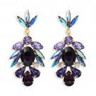 Luxury Fashion Water Drop Purple Crystal Dangle Earrings
