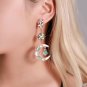 Heavenly Beautiful Moon & Sun Celestial Dangle Earrings with Sun Necklace Set