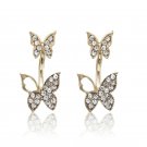 Beautiful Pair Of Small Butterfly Clear Crystal Dangle Earrings Beautiful Pair Of Small Butterfly Clear Crystal Dangle Earrings