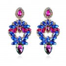 Sensational Blue/Hot Pink Marquise Shaped Crystal Cascade Glitter Earrings