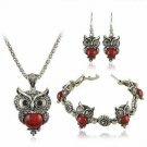 Beautiful Vintage 3 pc Retro Red, Black or Turquoise Green Owl Set Beautiful Vintage 3 pc Retro Red, Black or Turquoise Green Owl Set