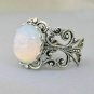Stunning Vintage Filigree Design Opal Cabochon Ring - adjustable size
