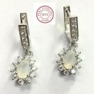 UNIQUE STERLING SILVER 925 Rhodium plated NATURAL MOONSTONE EARRINGS UNIQUE STERLING SILVER 925 Rhodium plated NATURAL MOONSTONE EARRINGS