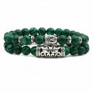Unique Natural Energy Stone Malachite Buddha Head 2 Row Bracelet Unique Natural Energy Stone Malachite Buddha Head 2 Row Bracelet