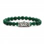 Unique Natural Energy Stone Malachite Buddha Head 2 Row Bracelet