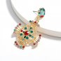 Unique Aztec Mayan Ethnic Round Shape Cross Multi Color Crystal Earrings