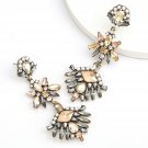 Massive Aztec Mayan Ethnic Long Flower Crystal Earrings Design-Golden & Gray Massive Aztec Mayan Ethnic Long Flower Crystal Earrings Design-Golden & Gray