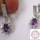 UNIQUE STERLING SILVER 925 Rhodium plated NATURAL AMETHYST EARRINGS UNIQUE STERLING SILVER 925 Rhodium plated NATURAL AMETHYST EARRINGS