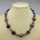 Sensational Natural Indian Agate Stone 18" Necklace with Flat Round Coin Beads Sensational Natural Indian Agate Stone 18" Necklace with Flat Round Coin Beads