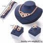 Yellow Gold Plated 5 Circle Jewelry Set with Clear CZ