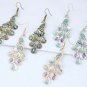 Long & Beautiful Stylish Peacock Turquoise Color Earrings Rose Gold Tone Alloy