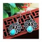 Unique Pearshaped Turquoise Peacock Dangle Hook Earrings