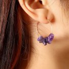 Handmade Golden Circle of Natural Amethyst Stone Earrings Handmade Golden Circle of Natural Amethyst Stone Earrings