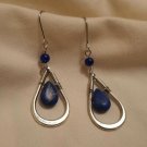 European Lapis Lazuli Stone Design Dangle Hook Earrings European Lapis Lazuli Stone Design Dangle Hook Earrings