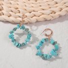 Beautiful Handmade Natural Circle Of Turquoise Stone Earrings