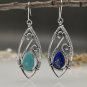 European Abstract Turquoise Stone Design Dangle Hook Earrings