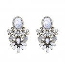Stunning Big & Bold Design White Turquoise & AB Clear Color Crystal Earrings Stunning Big & Bold Design White Turquoise & AB Clear Color Crystal Earrings