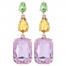 Beautiful Fashion Large Purple Yellow Green Geometric Dangle Earrings 925 post Beautiful Fashion Large Purple Yellow Green Geometric Dangle Earrings 925 post