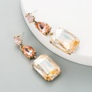 Beautiful Fashion Large Champagne Peach Geometric Dangle Earrings 925 post