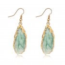 Beautiful Handmade Long Irregular Green Agate Hook Earrings Beautiful Handmade Long Irregular Green Agate Hook Earrings