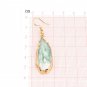 Beautiful Handmade Long Irregular Green Agate Hook Earrings