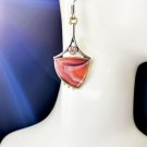 Beautiful Handmade Bohemian Creative Agate Hook Earrings With Peach CZ