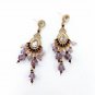 Stunning Multilayer 925 Post Purple Crystal Tassel Luxury Chandelier Earrings