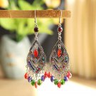 Retro Silver Long Multicolor Water Drop Crystal Tassel Chandelier Hook Earrings Retro Silver Long Multicolor Water Drop Crystal Tassel Chandelier Hook Earrings