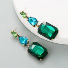 Beautiful Fashion Large Green Geometric Dangle Earrings 925 post Beautiful Fashion Large Green Geometric Dangle Earrings 925 post