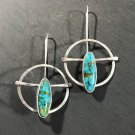 Beautiful Handmade Bohemian Retro Turquoise Spiritual Circle Hook Earrings