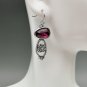 Beautiful Unique Purple Amethyst Dangle Silver Hook Earrings