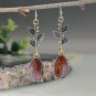 Beautiful Handmade Bohemian Creative Tree Leaf Brownish Agate Hook Earrings