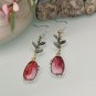 Beautiful Handmade Bohemian Creative Tree Leaf Brownish Agate Hook Earrings