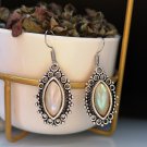Beautiful Retro Shiny Shell New Moonstone Tibetan Silver Hook Earrings Beautiful Retro Shiny Shell New Moonstone Tibetan Silver Hook Earrings