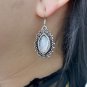 Beautiful Retro Shiny Shell New Moonstone Tibetan Silver Hook Earrings
