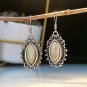 Beautiful Retro Shiny Shell New Moonstone Tibetan Silver Hook Earrings