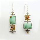 European And American Retro Creative Turquoise Color Abstract Dangle Earrings