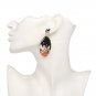 True Artwork Flower Creation - Big Black Lucite & Crystal Earrings
