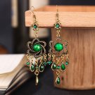 Beautiful Retro Long Swirl Green Lucite & Crystal Tassel Chandelier Hook Earring Beautiful Retro Long Swirl Green Lucite & Crystal Tassel Chandelier Hook Earring