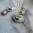 Fashion Bohemian Mint Chalcedony Creative Asymmetric Retro Dangle Earrings